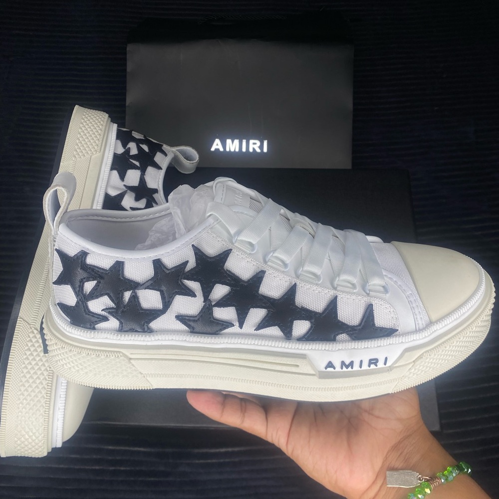 Amiri Stars Court Low-Top Sneakers Black And White Size 9